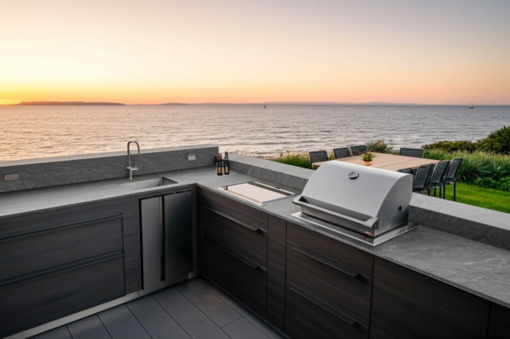 Outdoor Kitchen with LUNDHS Stone